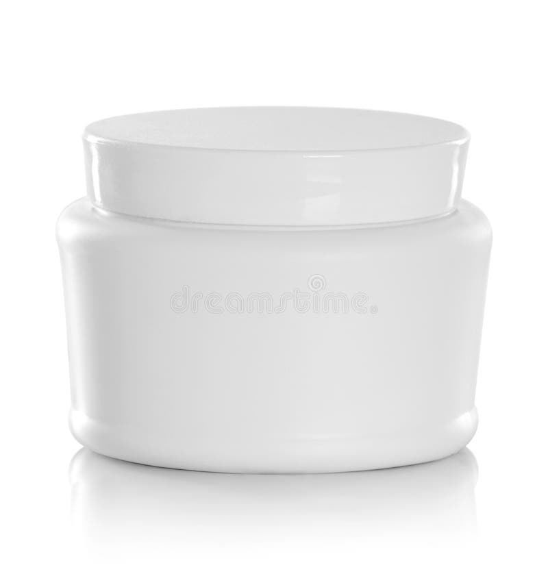 Jar or blank packaging for cosmetic product with cap isolated in white