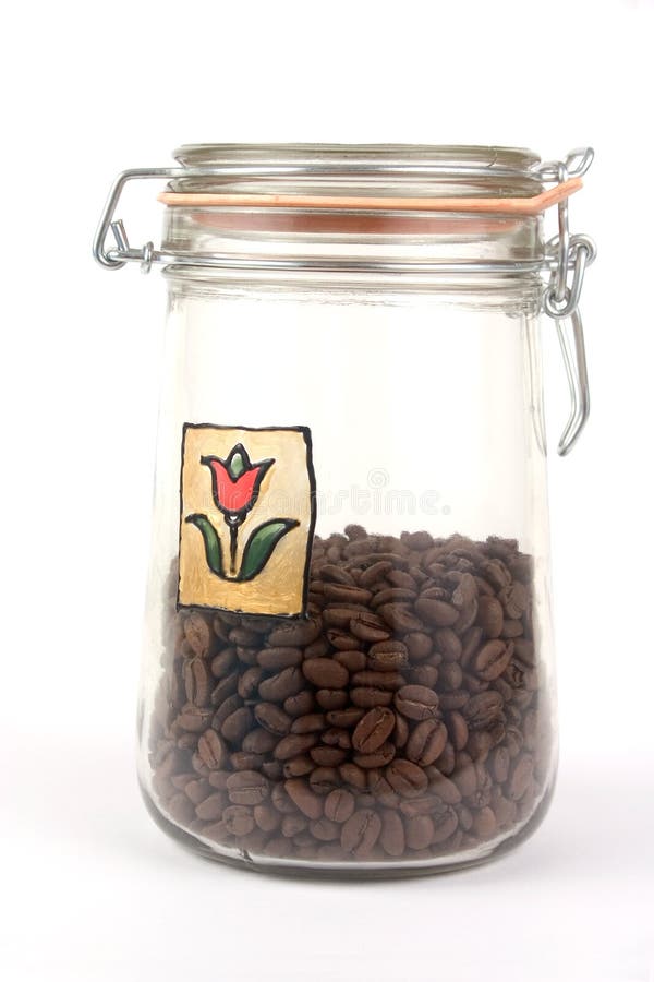 A jar with coffee beans stock image. Image of backdrop 1713475
