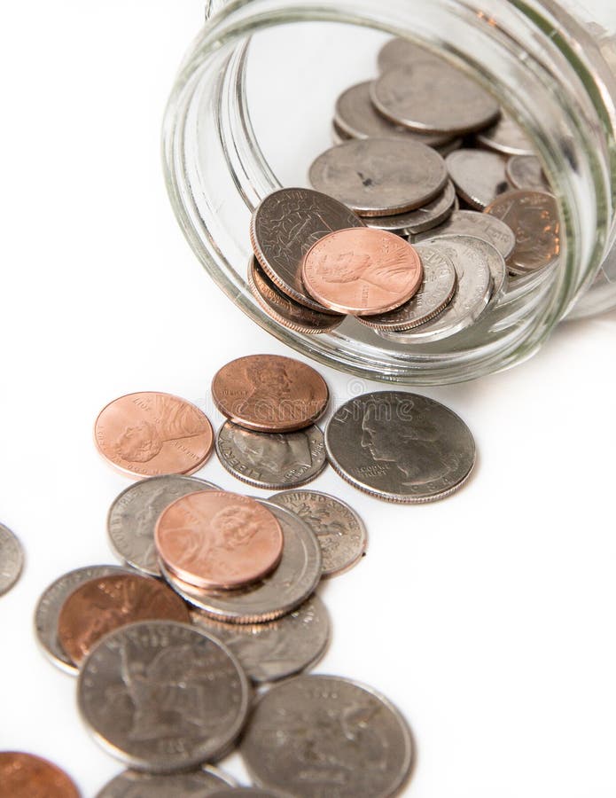 Jar of coins stock image. Image of save, quarter, coins 88951361