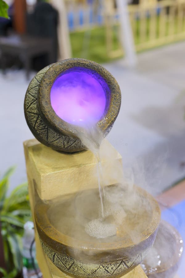 Jar emit steam in the hot spring spa. Warm steam stock images, royalty-free photos and pictures