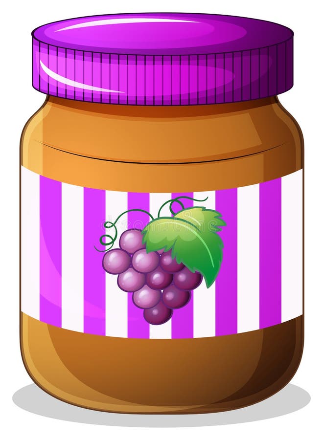 A jar of grape jam stock vector. Illustration of purple 42175413