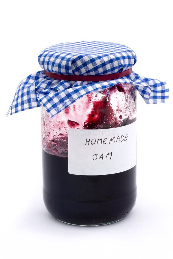 Jar Of Homemade Jam Over White Stock Image - Image of nutrition