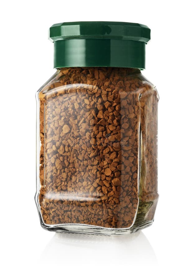 Jar of Instant Coffee Isolated Stock Image Image of view, label