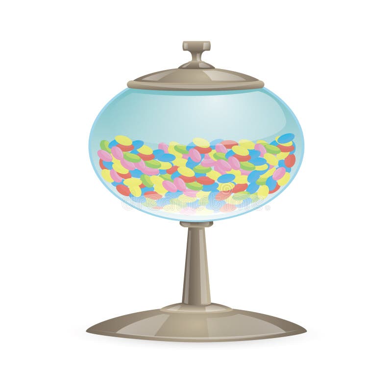 Jar of Jelly Beans. Vector Illustration Decorative Background Design