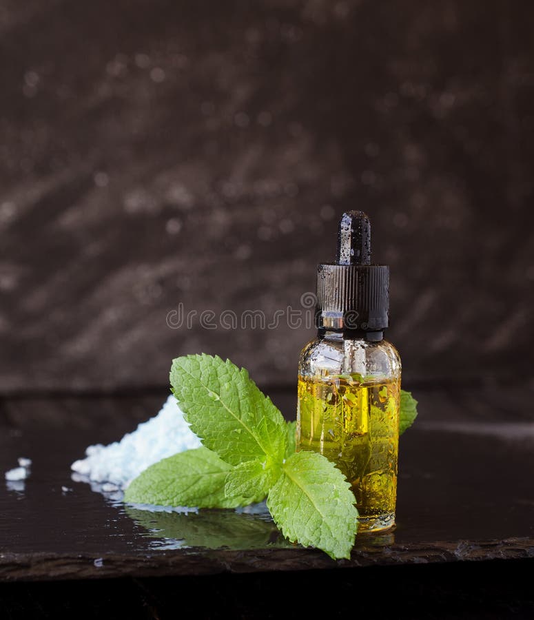 Jar of Menthol Oil, Selective Focus, Space for Text Stock Image Image
