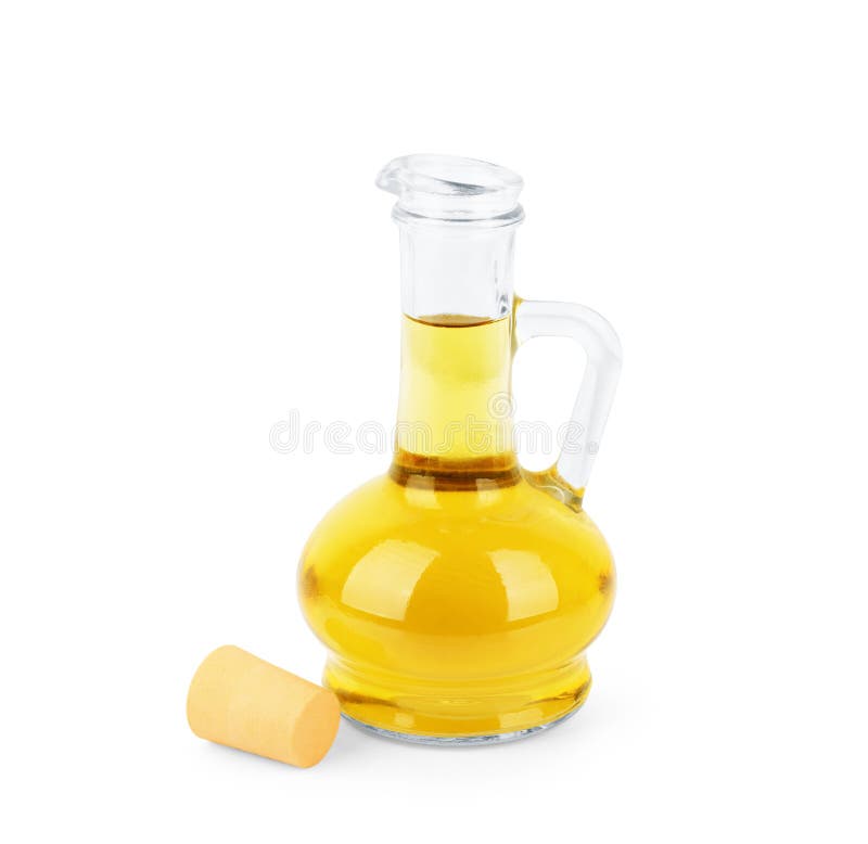 Jar with Oil Isolated on White Stock Photo Image of huile, glass