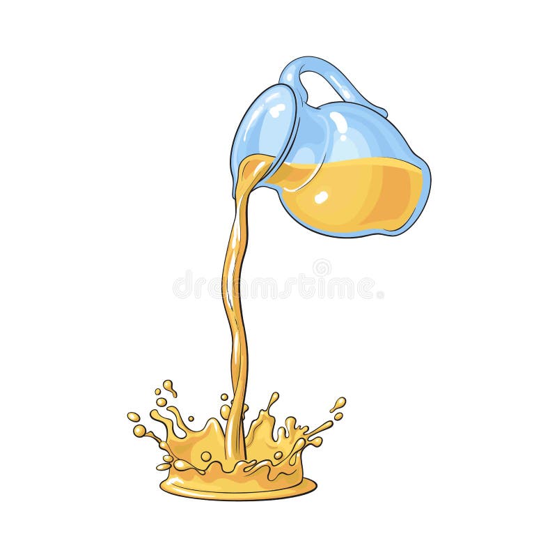 Jar with orange juice pouring down, making splash