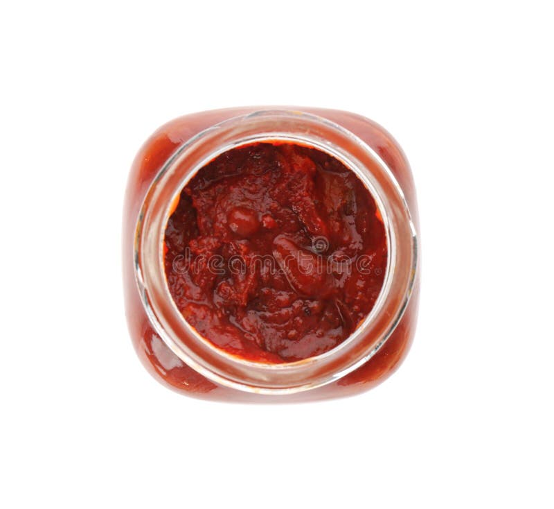 Jar of Tomato Paste Isolated on White Stock Image Image of object