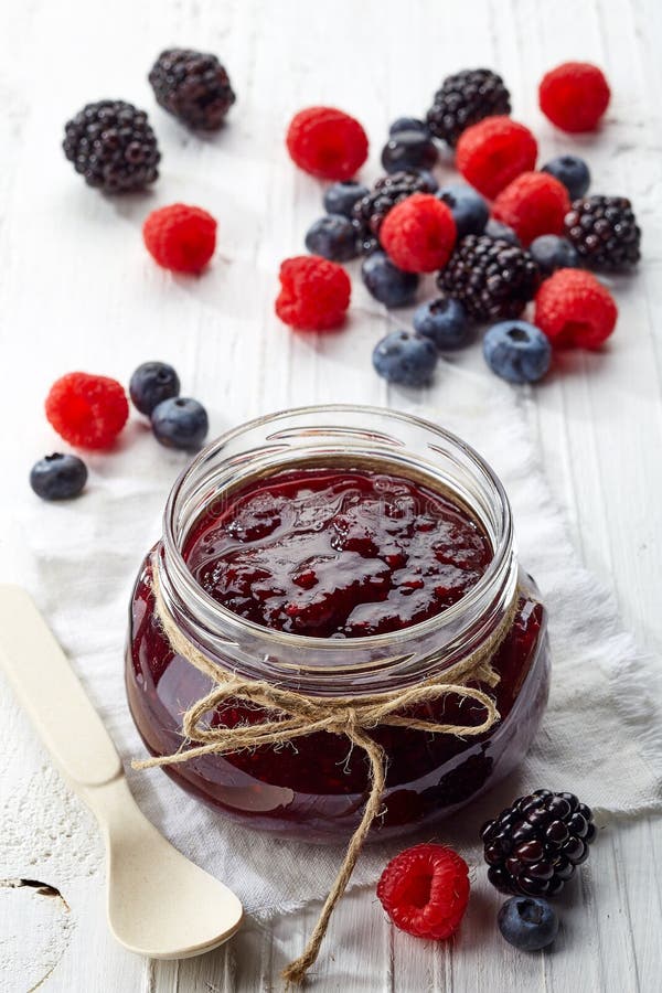 Jar of wild berry jam