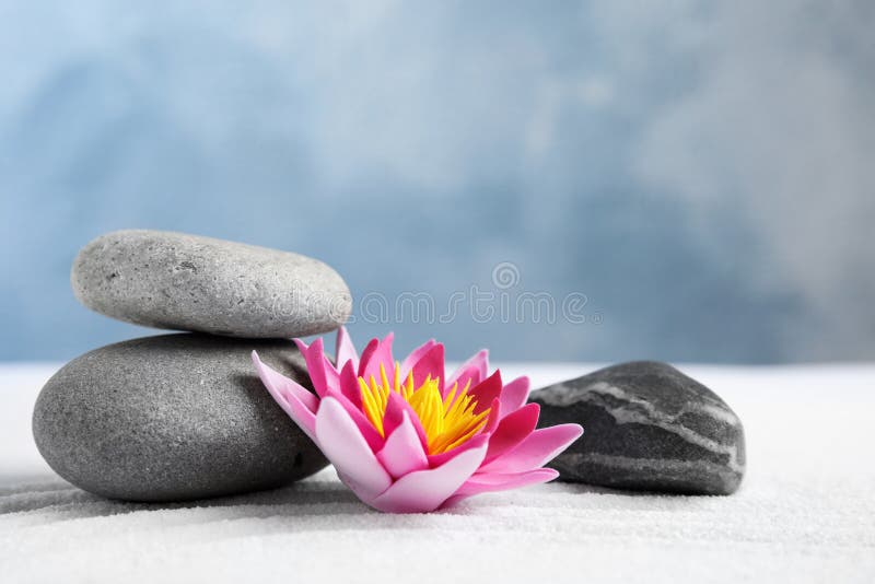 Jardín Zen Hermosa Flor De Loto Y Piedras En La Arena, Espacio Para Texto Imagen de archivo - Imagen de objeto, azul: 166644993 Jardín Zen Hermosa Flor De Loto Y Piedras En La Arena, Espacio Para Texto Imagen de archivo - Imagen de objeto, azul: 166644993