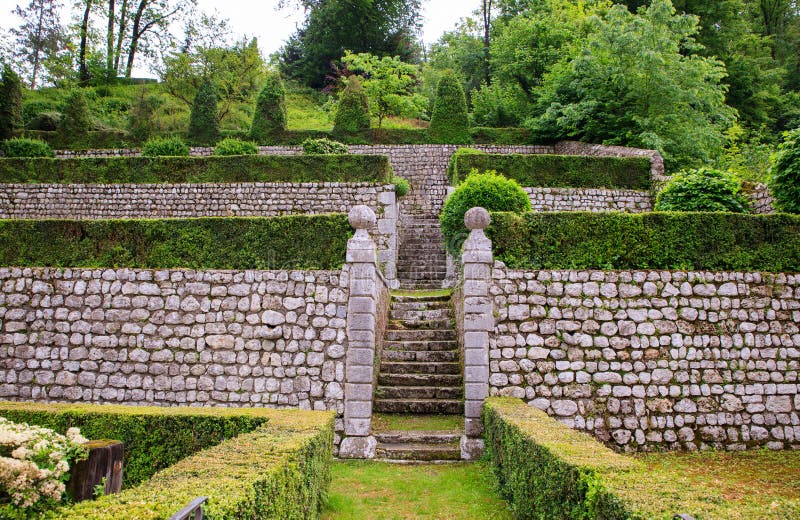 Jardim italiano do estilo, Polcenigo imagem de stock Jardim italiano do estilo, Polcenigo imagem de stock
