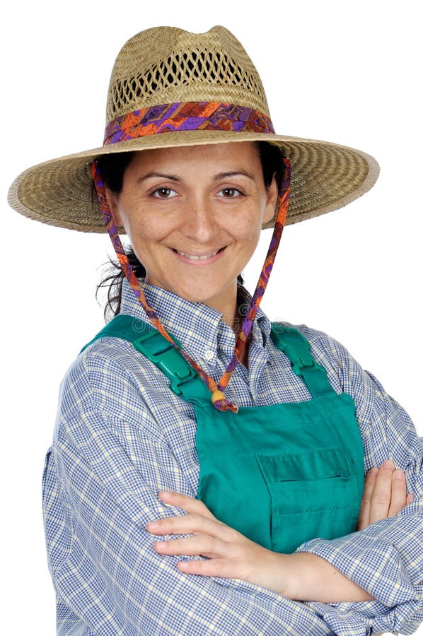 Linda jardineira fotografia de stock