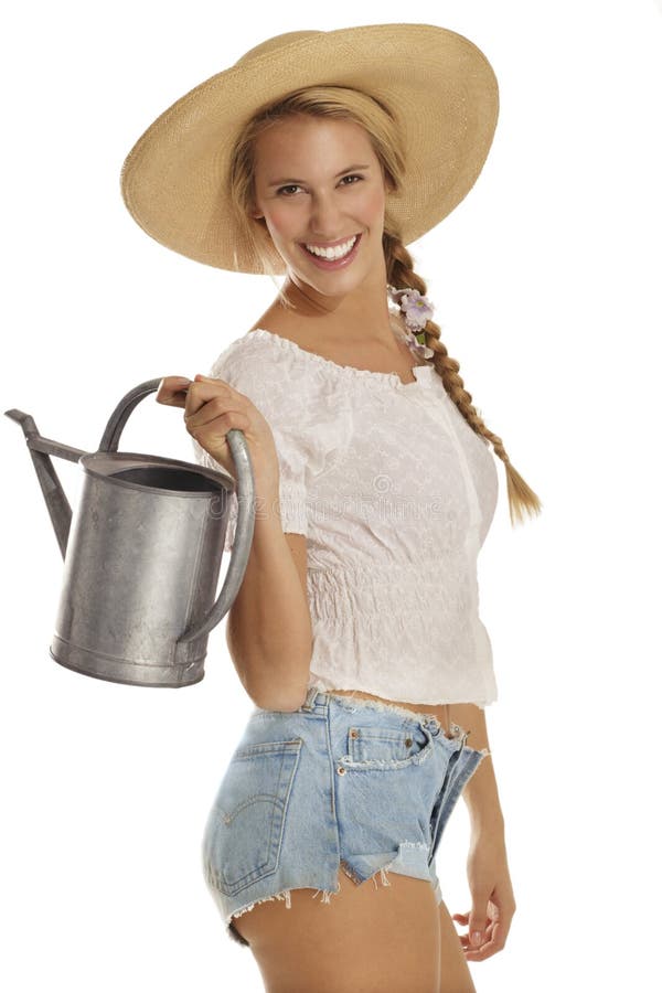 Jovem jardineira imagem de stock