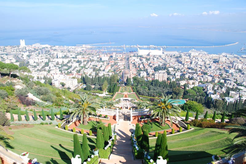 Jardines de Bahai, Haifa, Israel imagen de archivo Jardines de Bahai, Haifa, Israel imagen de archivo