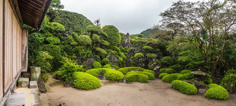 Beautiful Japanese garden in Chiran Samurai district in Kagoshima, Japanใ. Beautiful Japanese garden in Chiran Samurai district in Kagoshima, Japanใ
