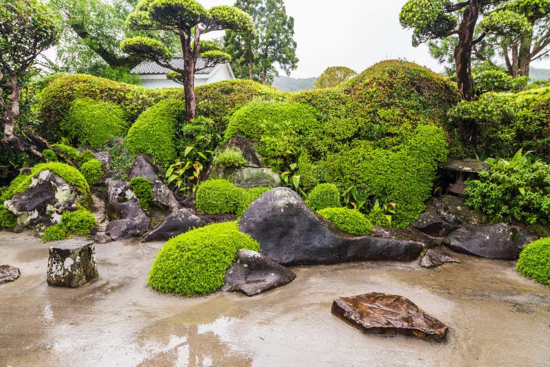 Beautiful Japanese garden in Chiran Samurai district in Kagoshima, Japan. Beautiful Japanese garden in Chiran Samurai district in Kagoshima, Japan.