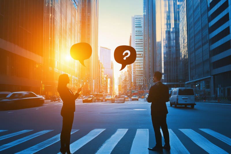 Jargon, technical terms, or difficult-to-understand language are used in communication, as are speech bubbles featuring vector illustration