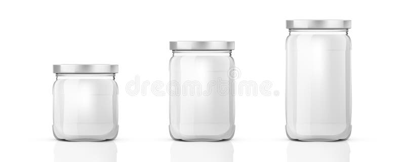 Jarra De Vidrio De Crema De Leche Aislada En Blanco Ilustración del