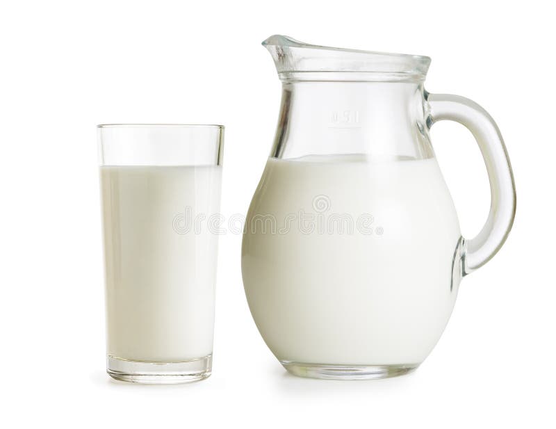Jarro e vidro de leite