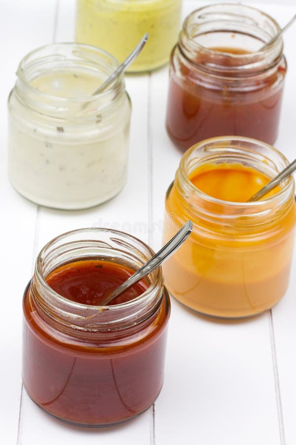 Jars Filled with Barbecue Sauces Stock Photo Image of dinner, cuisine 37186416