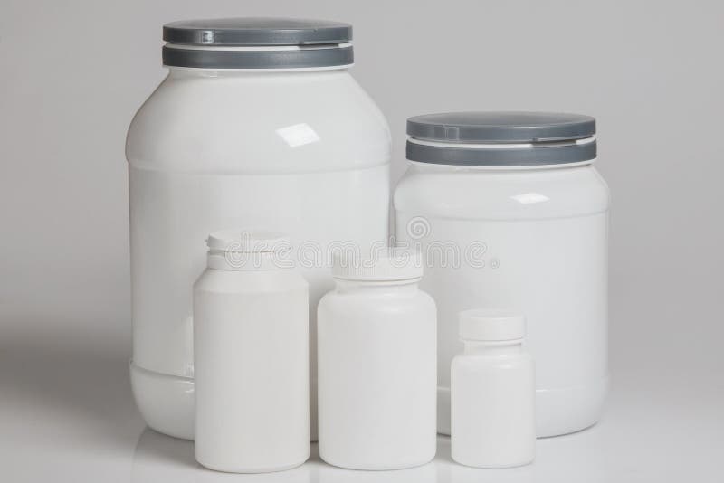 Workout Sport Nutrition Supplement Containers Stock Photo, Picture and  Royalty Free Image. Image 56305566.