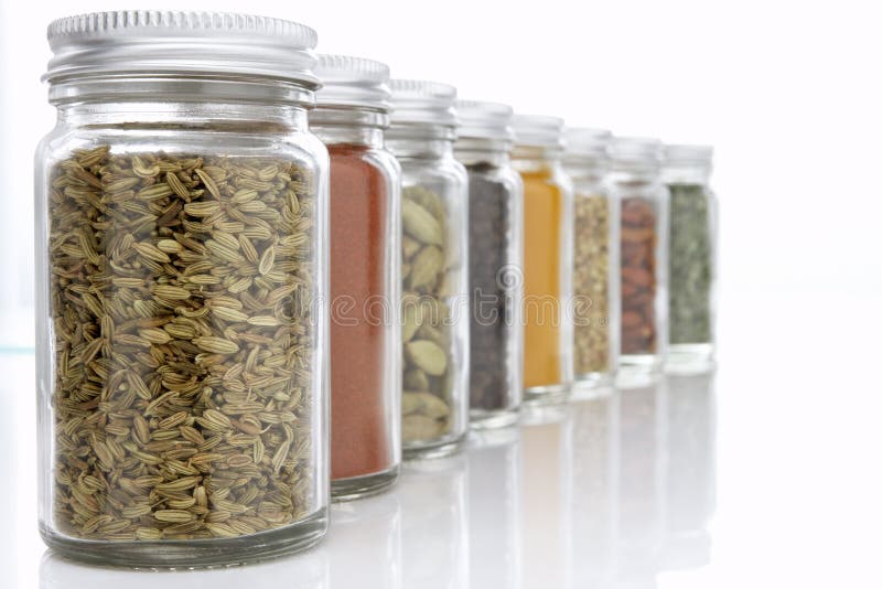 Jars of Herbs and Spices stock photo. Image of people 8755514