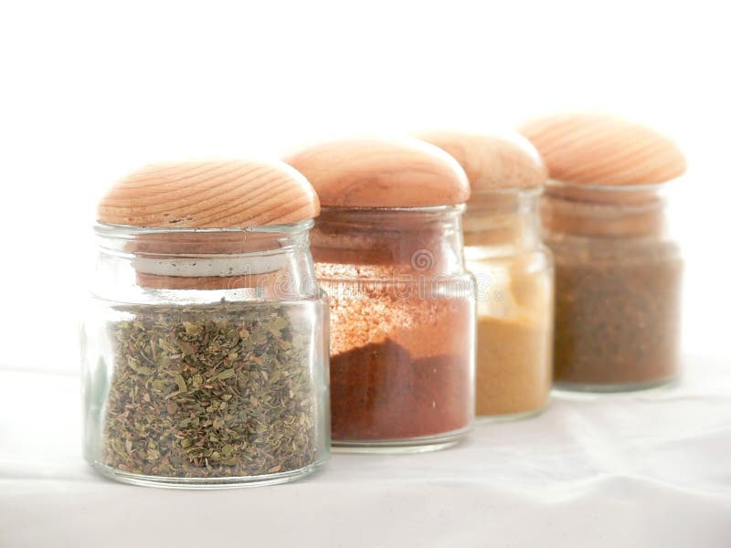 Jars with spices