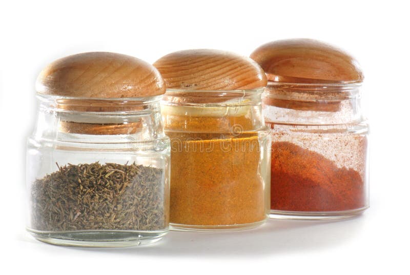 Jars with spices