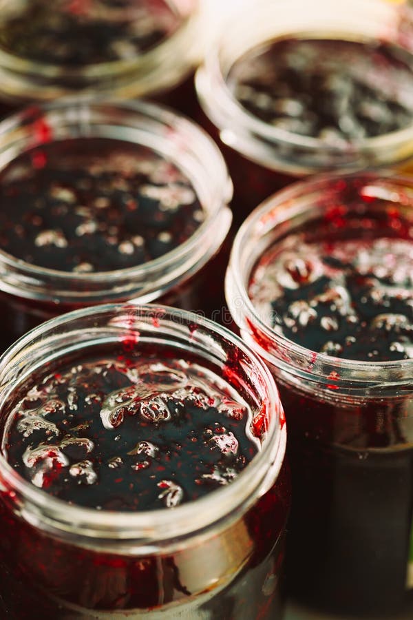 Jars with Sweet Tasty Yummy Red Jam Stock Photo Image of plum, tasty 70132984