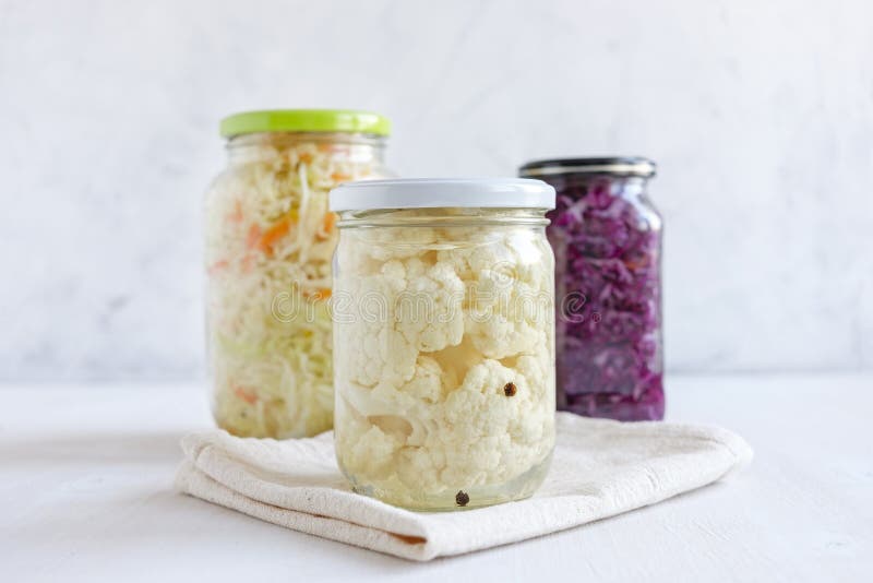 Jars with Various Sauerkraut Stock Image Image of healthy, collection