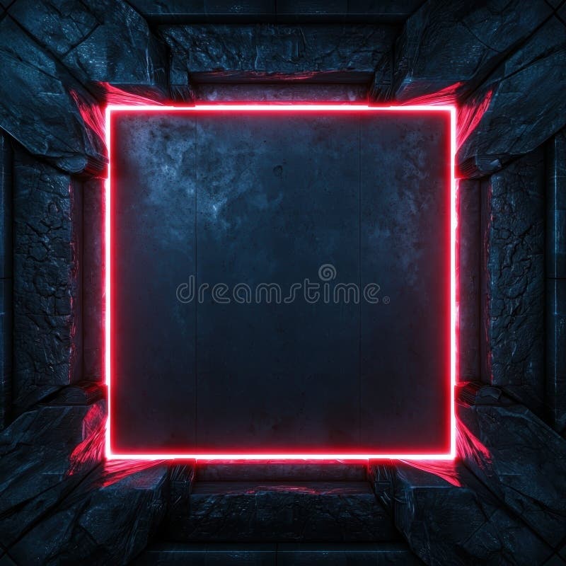 Jaskinia ciemnokamienna czerwona neonowa royalty ilustracja