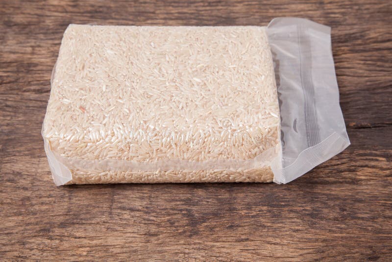 Jasmine Brown Rice in Vacuum Plastic Bag Stock Image Image of healthy
