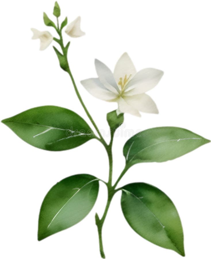Jasmine Clipart. a Cute Jasmine Flower Icon. AIGenerated. Stock Photo