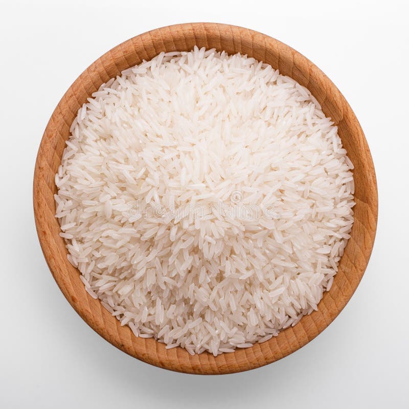 Jasmine Rice on a White Acrylic Background Stock Image - Image of