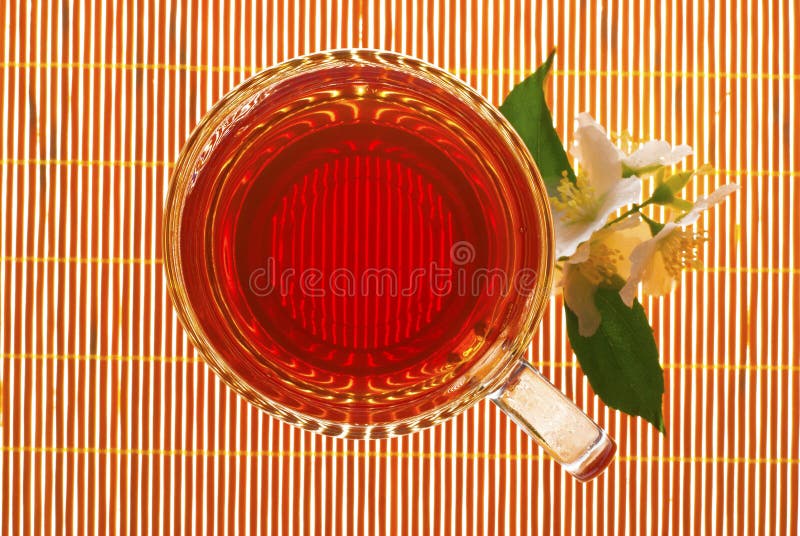 Jasmine tea with flowers stock image. Image of english 20102575