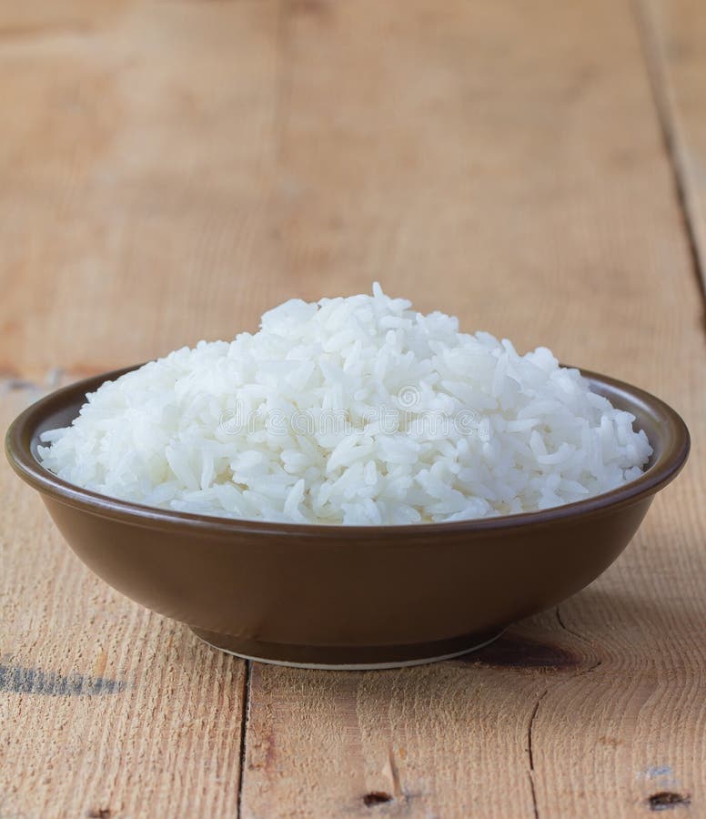 Gekochter Weißen Reis Thailändischen Jasminreis Stockfoto - Bild von ...