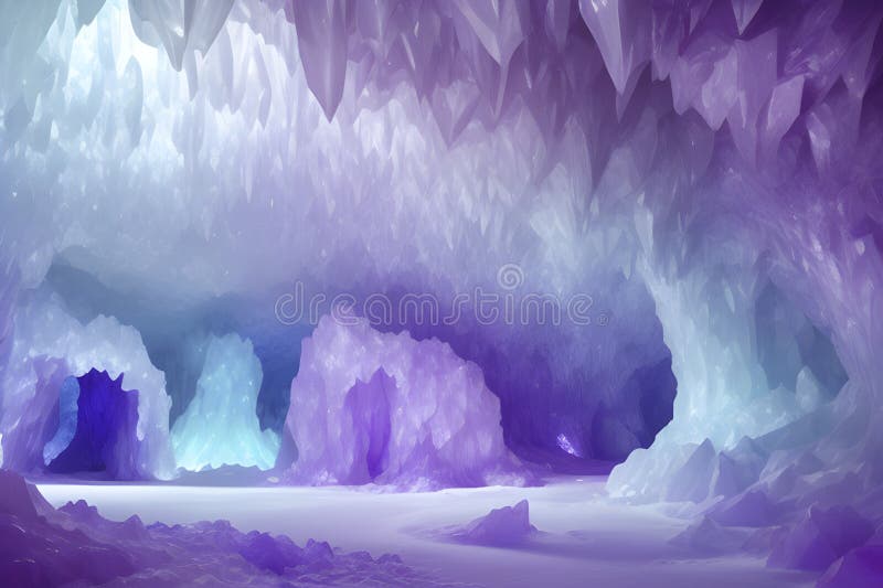 Jasnokolorowy gradient inspirowany kryształową jaskinią. ilustracja wektor