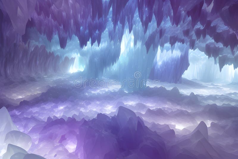 Jasnokolorowy gradient inspirowany kryształową jaskinią. ilustracja wektor