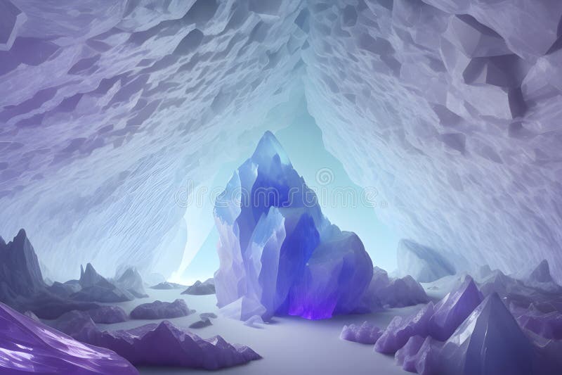 Jasnokolorowy gradient inspirowany kryształową jaskinią. ilustracji