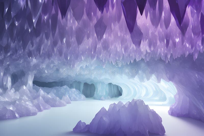 Jasnokolorowy gradient inspirowany kryształową jaskinią. ilustracji