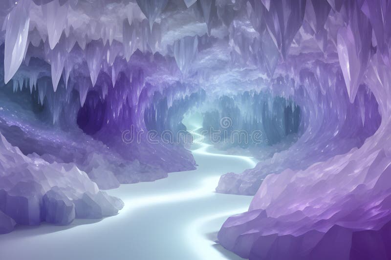 Jasnokolorowy gradient inspirowany kryształową jaskinią. ilustracji