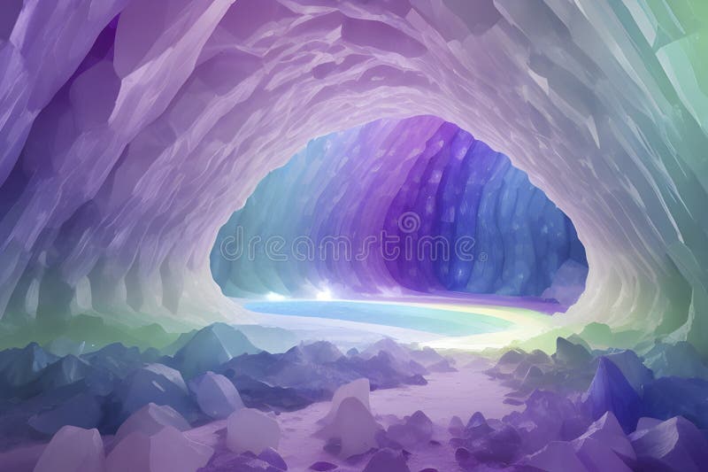 Jasnokolorowy gradient inspirowany kryształową jaskinią. ilustracja wektor