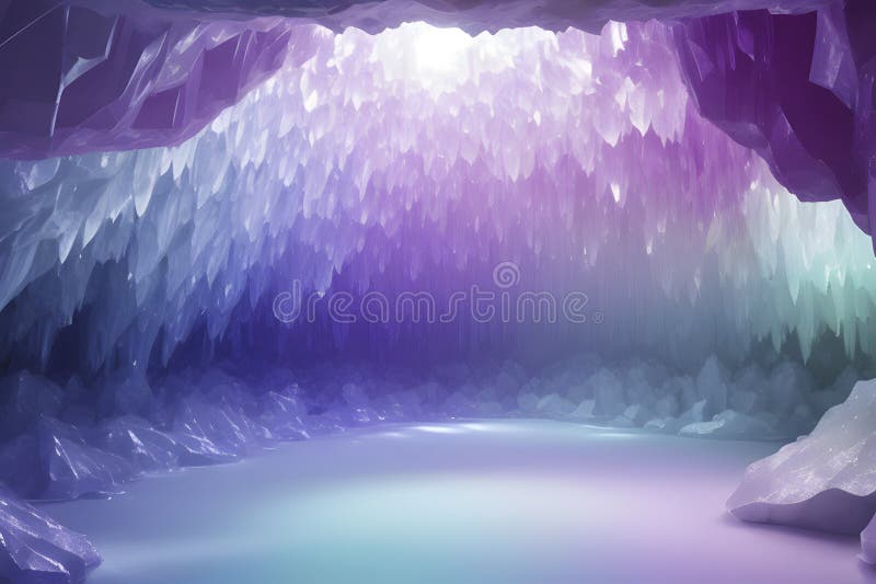 Jasnokolorowy gradient inspirowany kryształową jaskinią. ilustracji