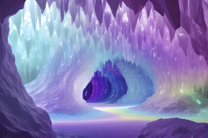 Jasnokolorowy gradient inspirowany kryształową jaskinią. royalty ilustracja