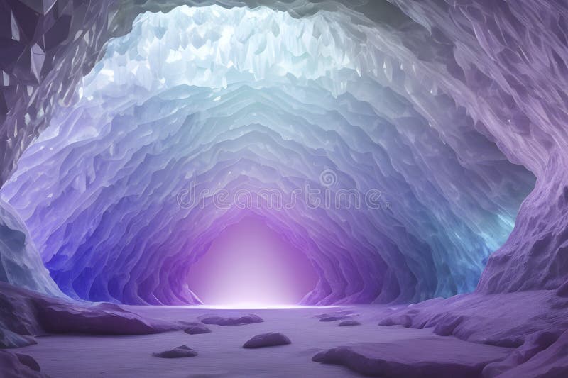 Jasnokolorowy gradient inspirowany kryształową jaskinią. ilustracji