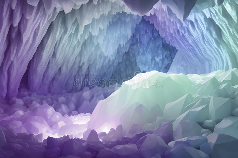 Jasnokolorowy gradient inspirowany kryształową jaskinią. ilustracja wektor