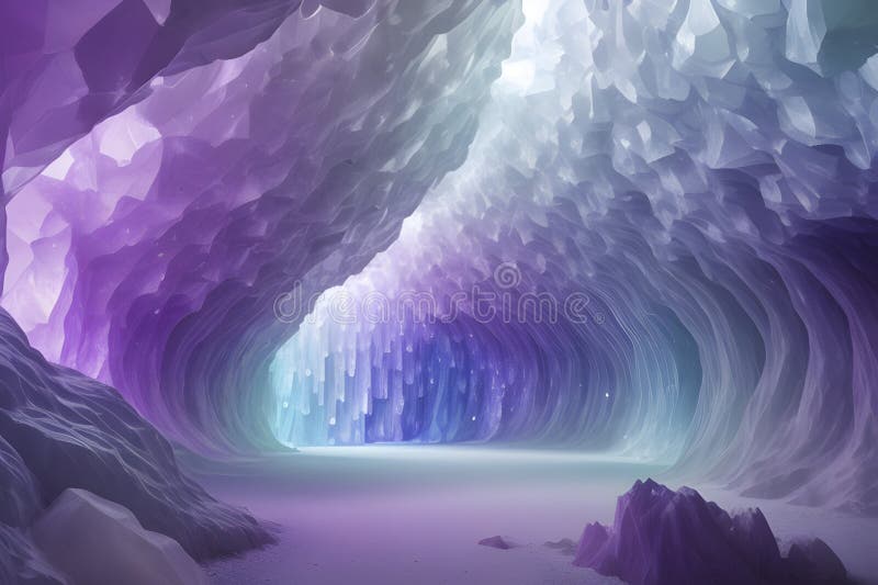Jasnokolorowy gradient inspirowany kryształową jaskinią. ilustracji