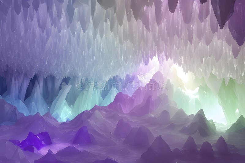 Jasnokolorowy gradient inspirowany kryształową jaskinią. ilustracji