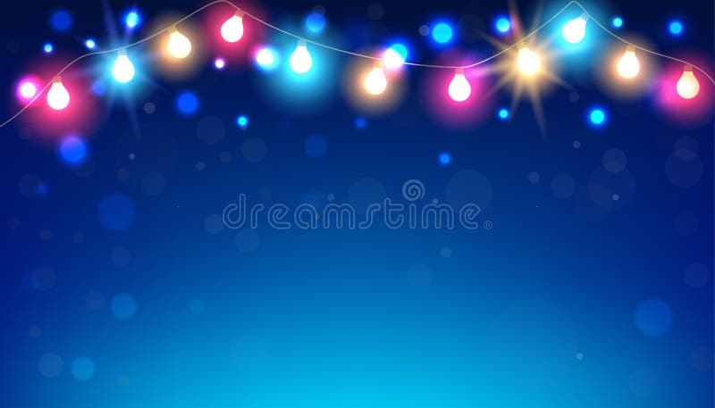 Jasny kolorowy program Fireworks w nocnym tle ilustracja wektor