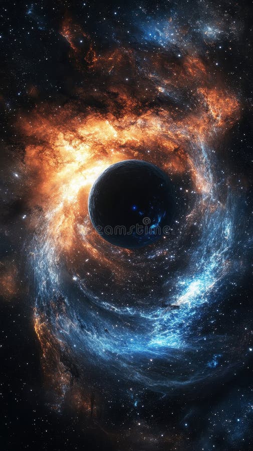 Jasny Orb pulsuje w przestrzeni ziarnistej. ai generatywne. obraz stock